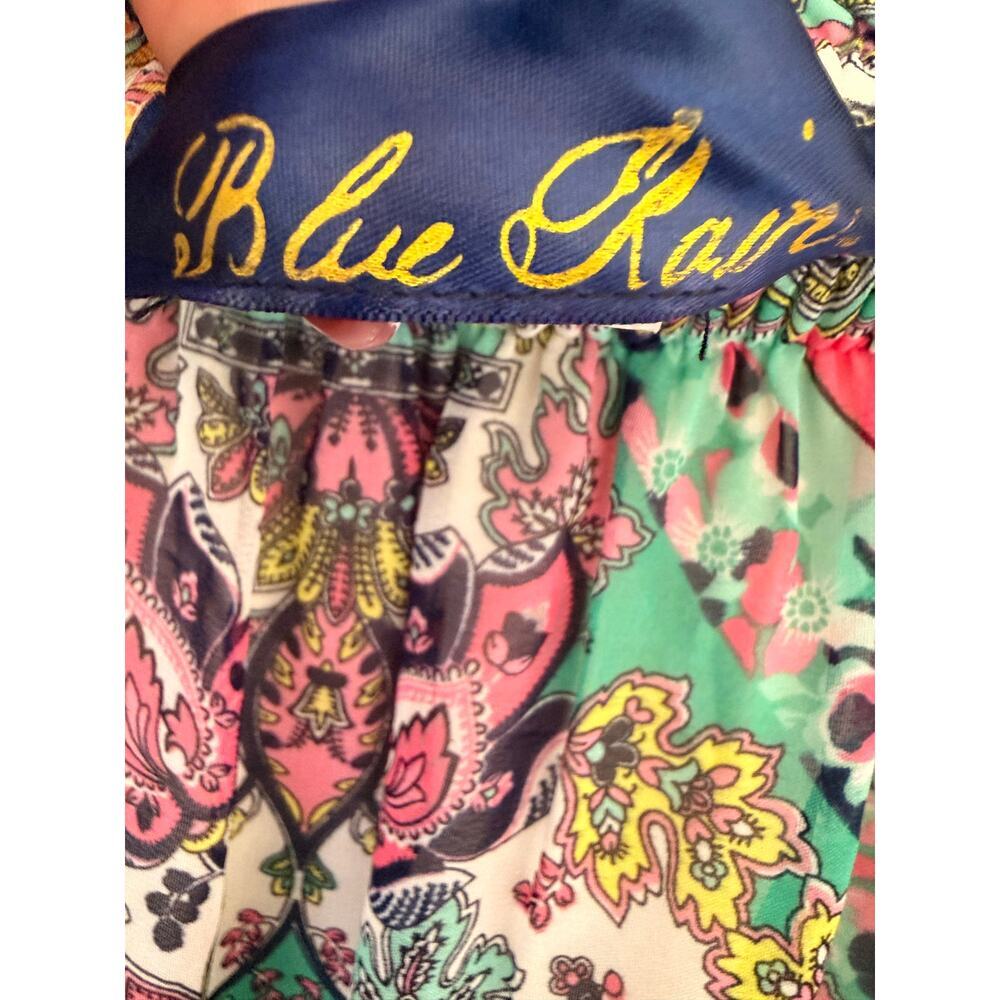 Blue Rain Boho Maxi Skirt Medium Aqua Pink Paisley Festival - Picture 5 of 7